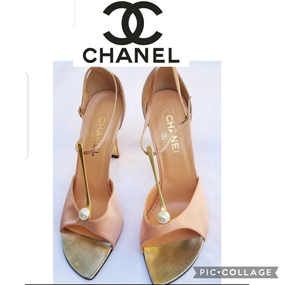 New Chanel pearl collection satin heels sandals Size 39 - Picture 1 of 16